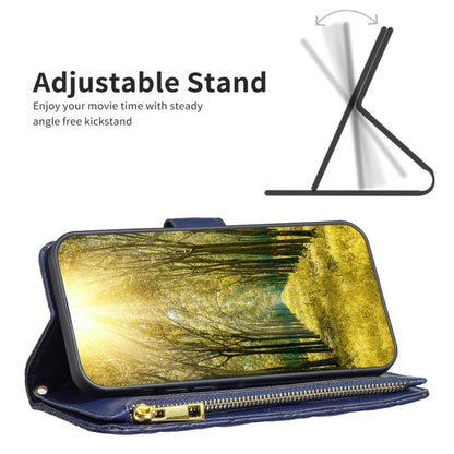Diamond Lattice Zipper Wallet Leather Flip Phone Case, For Tecno Spark 50 5G