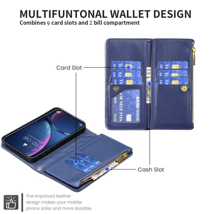 Diamond Lattice Zipper Wallet Leather Flip Phone Case, For Tecno Spark 50 5G