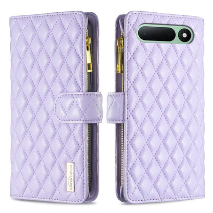 Diamond Lattice Zipper Wallet Leather Flip Phone Case, For Tecno Spark 50 5G