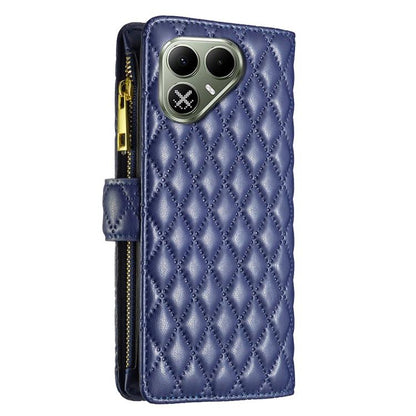 Diamond Lattice Zipper Wallet Leather Flip Phone Case, For Tecno Pova 8 5G, For Tecno Spark 50 5G