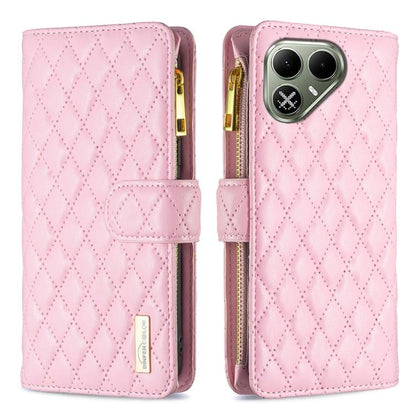 Diamond Lattice Zipper Wallet Leather Flip Phone Case, For Tecno Pova 8 5G, For Tecno Spark 50 5G