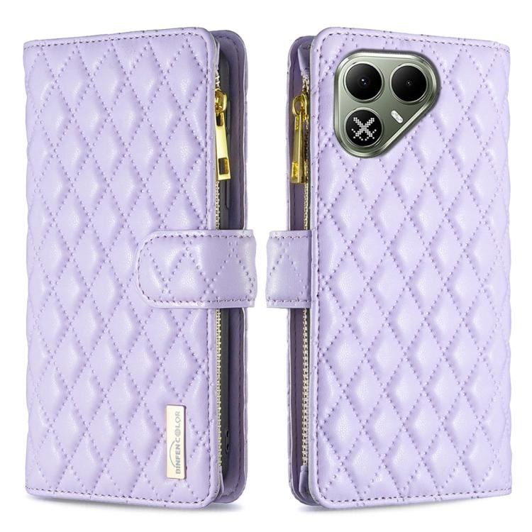 Diamond Lattice Zipper Wallet Leather Flip Phone Case, For Tecno Pova 8 5G, For Tecno Spark 50 5G