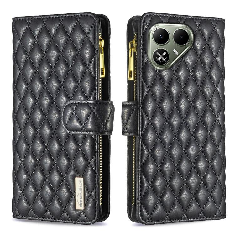 Diamond Lattice Zipper Wallet Leather Flip Phone Case, For Tecno Pova 8 5G, For Tecno Spark 50 5G