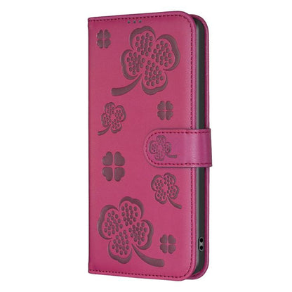Four-leaf Embossed Leather Phone Case, For Tecno Spark 50 5G