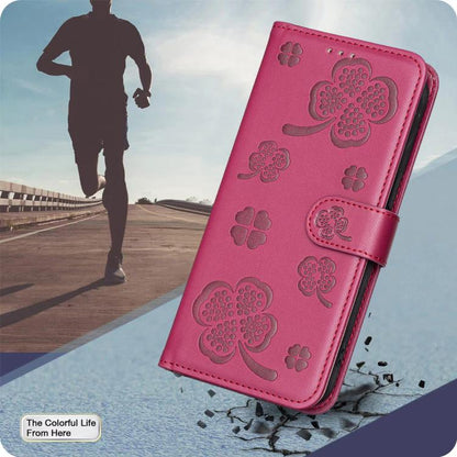 Four-leaf Embossed Leather Phone Case, For Tecno Spark 50 5G