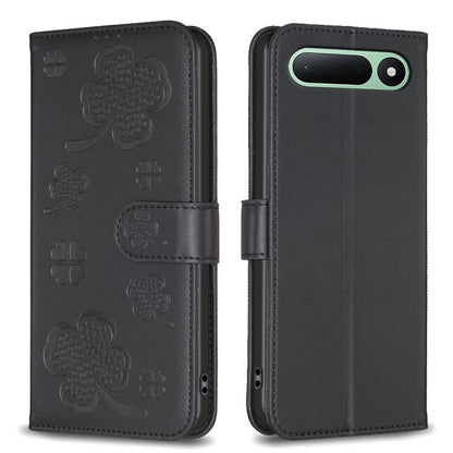 Four-leaf Embossed Leather Phone Case, For Tecno Spark 50 5G