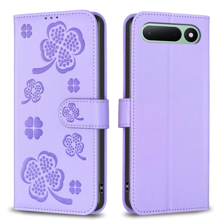 Four-leaf Embossed Leather Phone Case, For Tecno Spark 50 5G