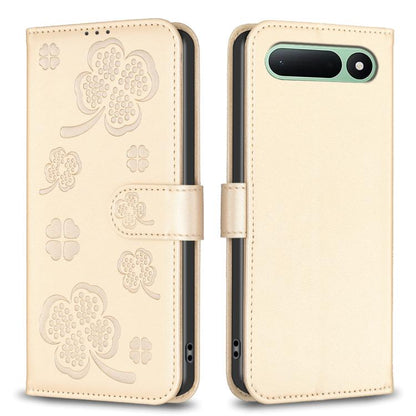 Four-leaf Embossed Leather Phone Case, For Tecno Spark 50 5G