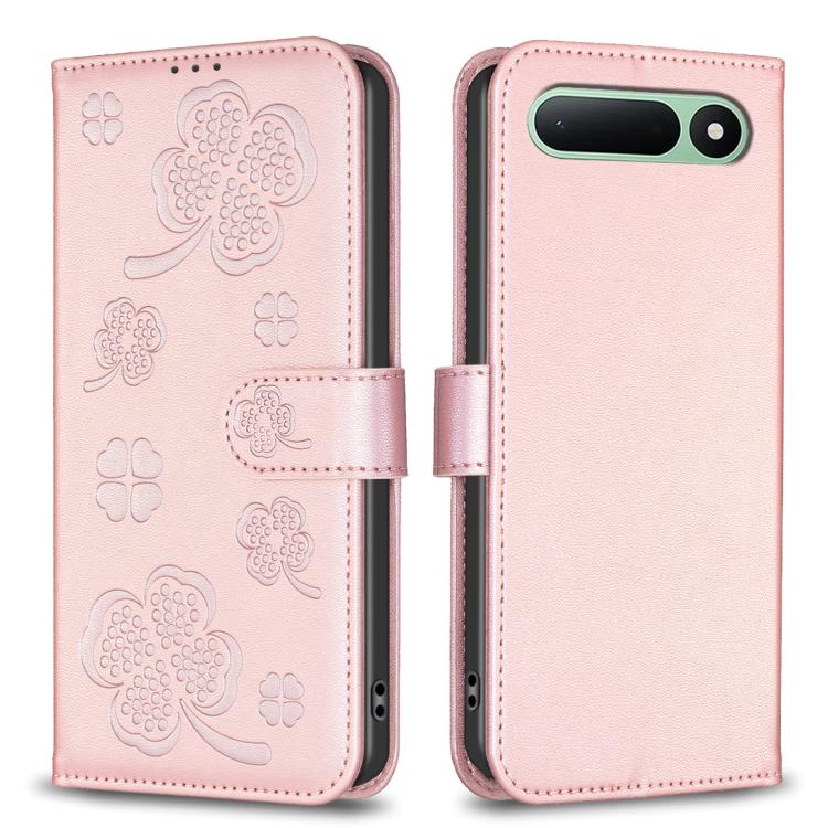 Four-leaf Embossed Leather Phone Case, For Tecno Spark 50 5G