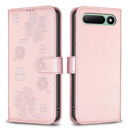 Four-leaf Embossed Leather Phone Case, For Tecno Spark 50 5G