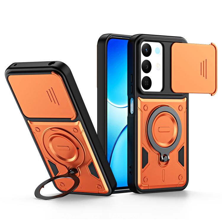Ring Holder Lens Slide Cover Phone Case, For Realme 15x India / C85 5G, For Realme 15 / 15 Pro 5G
