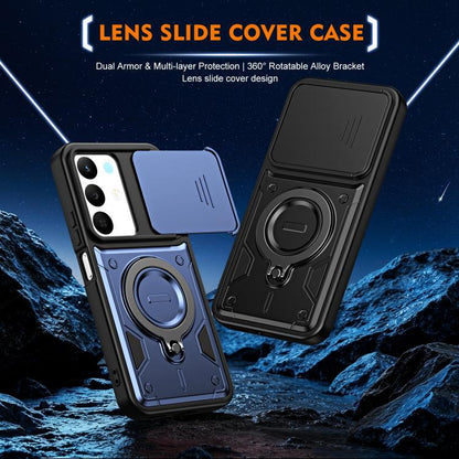 Ring Holder Lens Slide Cover Phone Case, For Realme 15x India / C85 5G, For Realme 15 / 15 Pro 5G