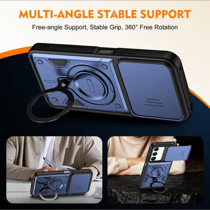 Ring Holder Lens Slide Cover Phone Case, For Realme 15x India / C85 5G, For Realme 15 / 15 Pro 5G