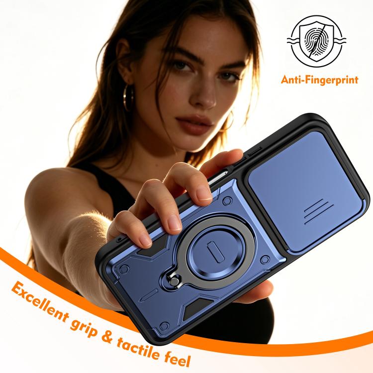 Ring Holder Lens Slide Cover Phone Case, For Realme 15x India / C85 5G, For Realme 15 / 15 Pro 5G