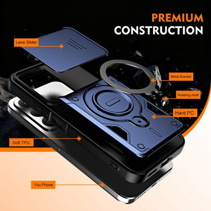 Ring Holder Lens Slide Cover Phone Case, For Realme 15x India / C85 5G, For Realme 15 / 15 Pro 5G