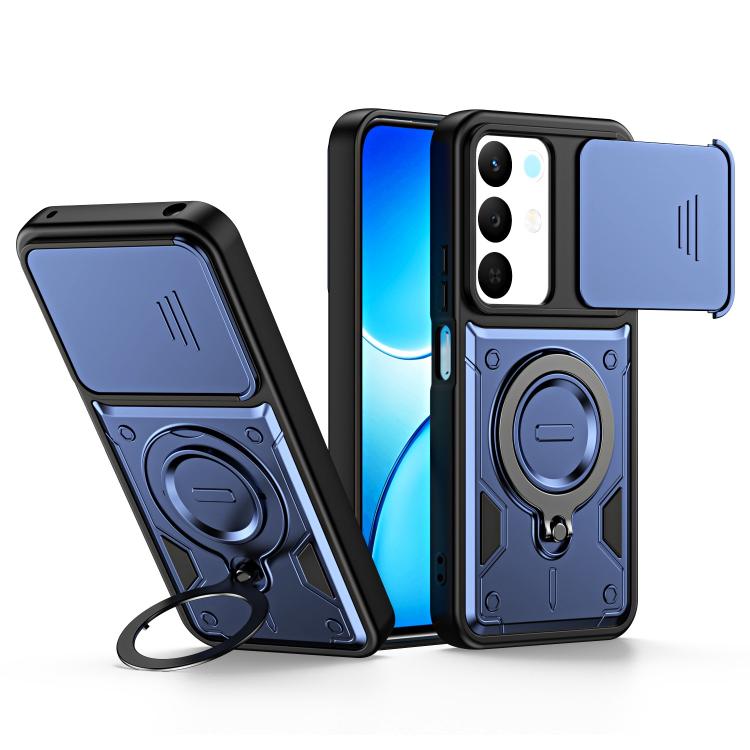 Ring Holder Lens Slide Cover Phone Case, For Realme 15x India / C85 5G, For Realme 15 / 15 Pro 5G