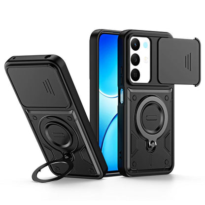 Ring Holder Lens Slide Cover Phone Case, For Realme 15x India / C85 5G, For Realme 15 / 15 Pro 5G