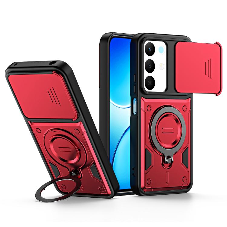 Ring Holder Lens Slide Cover Phone Case, For Realme 15x India / C85 5G, For Realme 15 / 15 Pro 5G