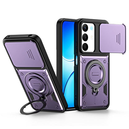 Ring Holder Lens Slide Cover Phone Case, For Realme 15x India / C85 5G, For Realme 15 / 15 Pro 5G