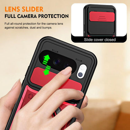 Ring Holder Lens Slide Cover Phone Case, For Google Pixel 10 Pro XL, For Google Pixel 10 / 10 Pro