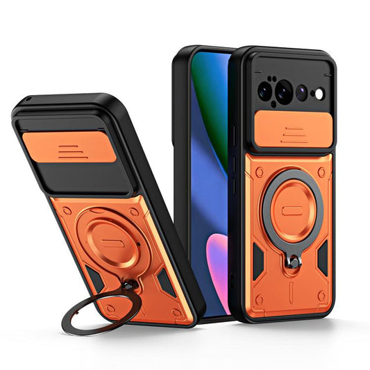 Ring Holder Lens Slide Cover Phone Case, For Google Pixel 11 Pro XL, For Google Pixel 11 / 11 Pro, For Google Pixel 10 Pro XL, For Google Pixel 10 / 10 Pro