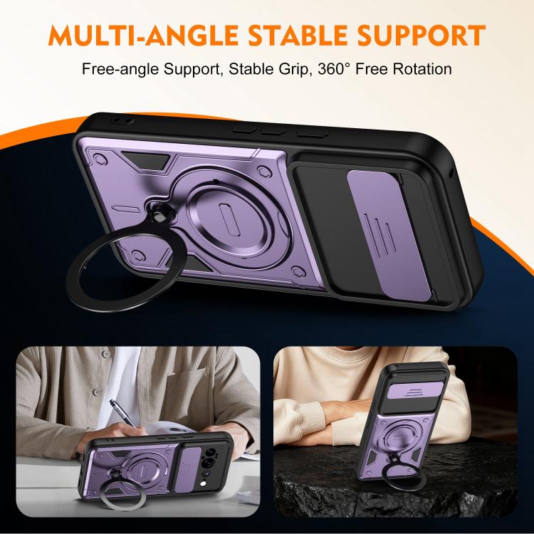 Ring Holder Lens Slide Cover Phone Case, For Google Pixel 11 Pro XL, For Google Pixel 11 / 11 Pro, For Google Pixel 10 Pro XL, For Google Pixel 10 / 10 Pro