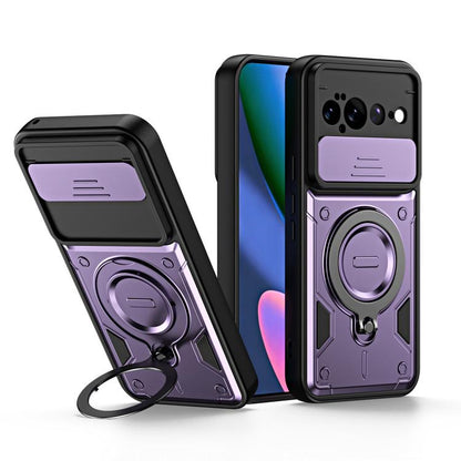 Ring Holder Lens Slide Cover Phone Case, For Google Pixel 11 Pro XL, For Google Pixel 11 / 11 Pro, For Google Pixel 10 Pro XL, For Google Pixel 10 / 10 Pro