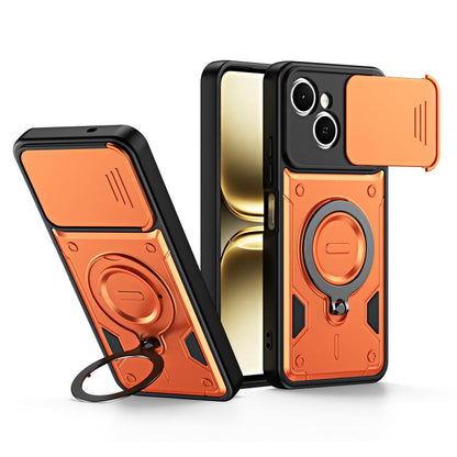 Ring Holder Lens Slide Cover Phone Case, For Tecno Spark Go 2024 / Pop 8, For Tecno Spark Go 2 / Pop 10 4G, For Tecno Spark Go 3 / Pop 20 4G, For Tecno Spark 40C, For Tecno Spark 40 Pro+ 4G, For Tecno Spark 40 Pro 4G, For Tecno Spark 40 4G             ...