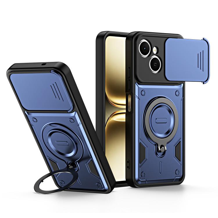 Ring Holder Lens Slide Cover Phone Case, For Tecno Spark Go 2024 / Pop 8, For Tecno Spark Go 2 / Pop 10 4G, For Tecno Spark Go 3 / Pop 20 4G, For Tecno Spark 40C, For Tecno Spark 40 Pro+ 4G, For Tecno Spark 40 Pro 4G, For Tecno Spark 40 4G             ...