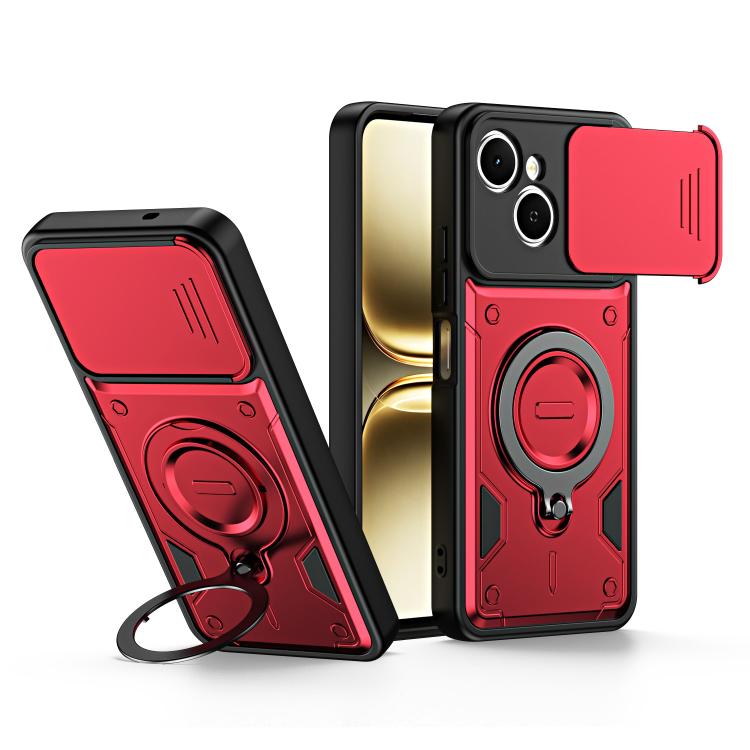 Ring Holder Lens Slide Cover Phone Case, For Tecno Spark Go 2024 / Pop 8, For Tecno Spark Go 2 / Pop 10 4G, For Tecno Spark Go 3 / Pop 20 4G, For Tecno Spark 40C, For Tecno Spark 40 Pro+ 4G, For Tecno Spark 40 Pro 4G, For Tecno Spark 40 4G             ...