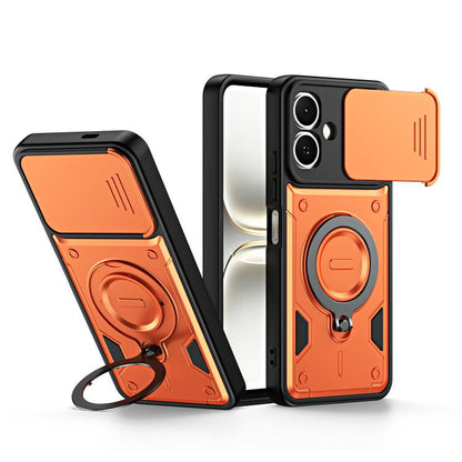 Ring Holder Lens Slide Cover Phone Case, For Tecno Spark Go 2024 / Pop 8, For Tecno Spark Go 2 / Pop 10 4G, For Tecno Spark Go 3 / Pop 20 4G, For Tecno Spark 40C, For Tecno Spark 40 Pro+ 4G, For Tecno Spark 40 Pro 4G, For Tecno Spark 40 4G             ...