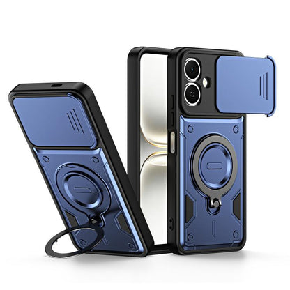 Ring Holder Lens Slide Cover Phone Case, For Tecno Spark Go 2024 / Pop 8, For Tecno Spark Go 2 / Pop 10 4G, For Tecno Spark Go 3 / Pop 20 4G, For Tecno Spark 40C, For Tecno Spark 40 Pro+ 4G, For Tecno Spark 40 Pro 4G, For Tecno Spark 40 4G             ...