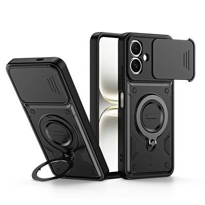Ring Holder Lens Slide Cover Phone Case, For Tecno Spark Go 2024 / Pop 8, For Tecno Spark Go 2 / Pop 10 4G, For Tecno Spark Go 3 / Pop 20 4G, For Tecno Spark 40C, For Tecno Spark 40 Pro+ 4G, For Tecno Spark 40 Pro 4G, For Tecno Spark 40 4G             ...