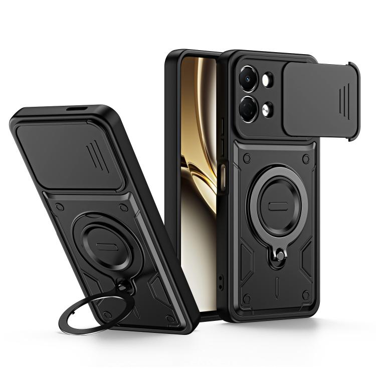 Ring Holder Lens Slide Cover Phone Case, For Tecno Spark Go 2024 / Pop 8, For Tecno Spark Go 2 / Pop 10 4G, For Tecno Spark Go 3 / Pop 20 4G, For Tecno Spark 40C, For Tecno Spark 40 Pro+ 4G, For Tecno Spark 40 Pro 4G, For Tecno Spark 40 4G             ...