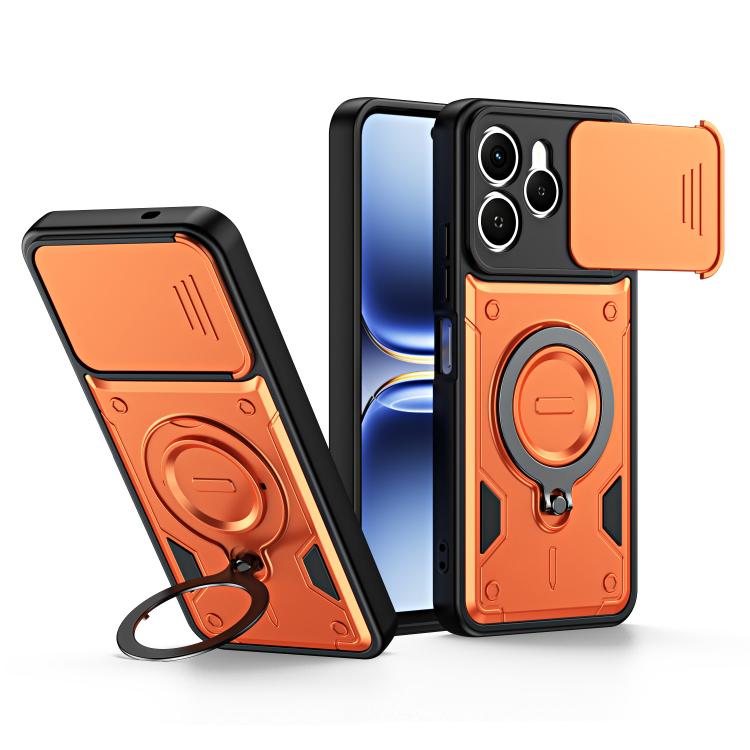 Ring Holder Lens Slide Cover Phone Case, For Tecno Spark Go 2024 / Pop 8, For Tecno Spark Go 2 / Pop 10 4G, For Tecno Spark Go 3 / Pop 20 4G, For Tecno Spark 40C, For Tecno Spark 40 Pro+ 4G, For Tecno Spark 40 Pro 4G, For Tecno Spark 40 4G             ...
