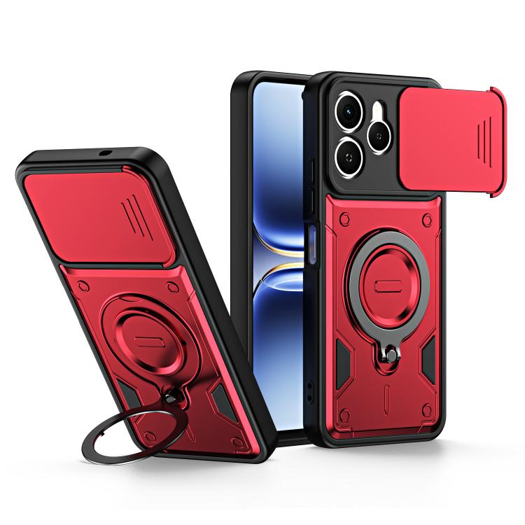 Ring Holder Lens Slide Cover Phone Case, For Tecno Spark Go 2024 / Pop 8, For Tecno Spark Go 2 / Pop 10 4G, For Tecno Spark Go 3 / Pop 20 4G, For Tecno Spark 40C, For Tecno Spark 40 Pro+ 4G, For Tecno Spark 40 Pro 4G, For Tecno Spark 40 4G             ...