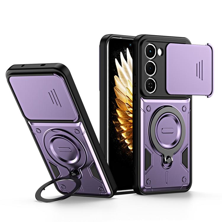 Ring Holder Lens Slide Cover Phone Case, For Tecno Spark Go 2024 / Pop 8, For Tecno Spark Go 2 / Pop 10 4G, For Tecno Spark Go 3 / Pop 20 4G, For Tecno Spark 40C, For Tecno Spark 40 Pro+ 4G, For Tecno Spark 40 Pro 4G, For Tecno Spark 40 4G             ...
