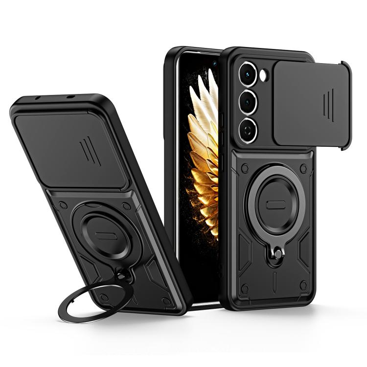 Ring Holder Lens Slide Cover Phone Case, For Tecno Spark Go 2024 / Pop 8, For Tecno Spark Go 2 / Pop 10 4G, For Tecno Spark Go 3 / Pop 20 4G, For Tecno Spark 40C, For Tecno Spark 40 Pro+ 4G, For Tecno Spark 40 Pro 4G, For Tecno Spark 40 4G             ...