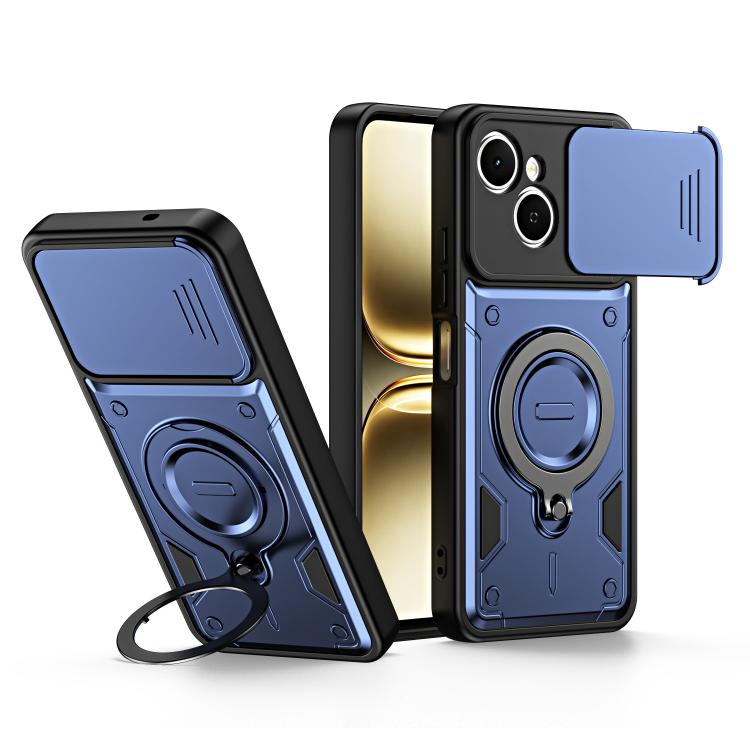Ring Holder Lens Slide Cover Phone Case, For Tecno Spark Go 2024 / Pop 8, For Tecno Spark Go 2 / Pop 10 4G, For Tecno Spark Go 3 / Pop 20 4G, For Tecno Spark 40C, For Tecno Spark 40 Pro+ 4G, For Tecno Spark 40 Pro 4G, For Tecno Spark 40 4G             ...