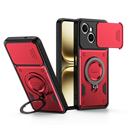 Ring Holder Lens Slide Cover Phone Case, For Tecno Spark Go 2024 / Pop 8, For Tecno Spark Go 2 / Pop 10 4G, For Tecno Spark Go 3 / Pop 20 4G, For Tecno Spark 40C, For Tecno Spark 40 Pro+ 4G, For Tecno Spark 40 Pro 4G, For Tecno Spark 40 4G             ...