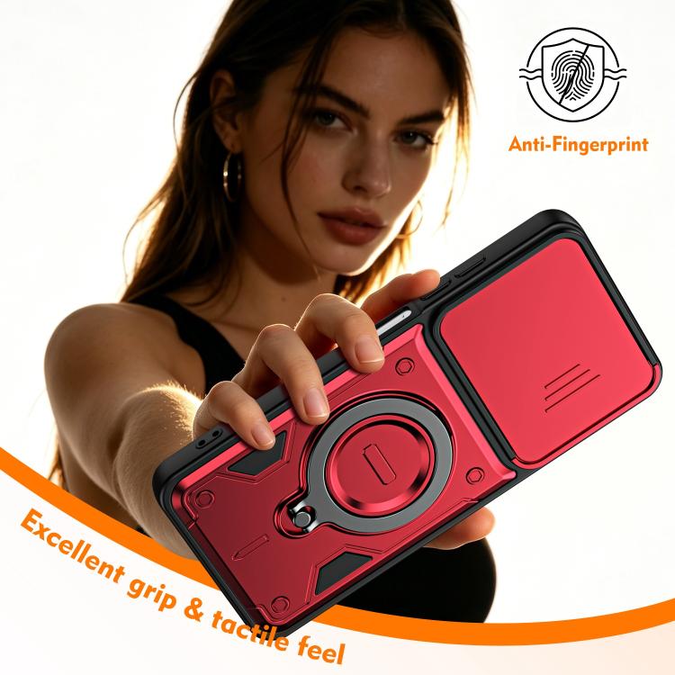 Ring Holder Lens Slide Cover Phone Case, For Tecno Spark Go 2024 / Pop 8, For Tecno Spark Go 2 / Pop 10 4G, For Tecno Spark Go 3 / Pop 20 4G, For Tecno Spark 40C, For Tecno Spark 40 Pro+ 4G, For Tecno Spark 40 Pro 4G, For Tecno Spark 40 4G             ...