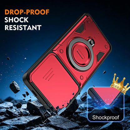 Ring Holder Lens Slide Cover Phone Case, For Tecno Spark Go 2024 / Pop 8, For Tecno Spark Go 2 / Pop 10 4G, For Tecno Spark Go 3 / Pop 20 4G, For Tecno Spark 40C, For Tecno Spark 40 Pro+ 4G, For Tecno Spark 40 Pro 4G, For Tecno Spark 40 4G             ...