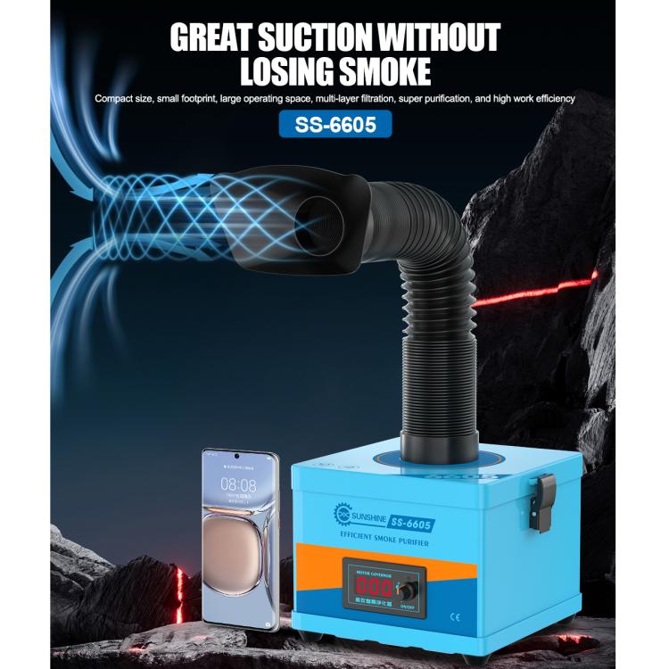 SUNSHINE SS-6605 Strong Suction Smoke Purifier, EU Plug, US Plug