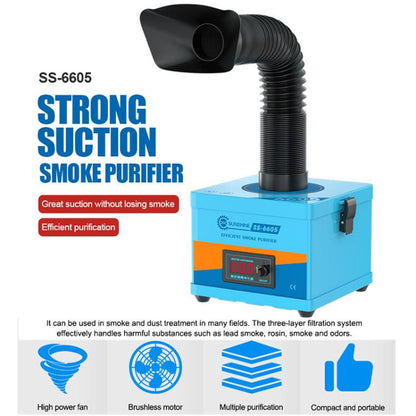 SUNSHINE SS-6605 Strong Suction Smoke Purifier, EU Plug, US Plug