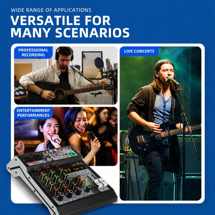 TP-8M 8-Channel Multi-function Professional Recording Mixer Bluetooth Sound Card, EU Plug, UK Plug, US Plug