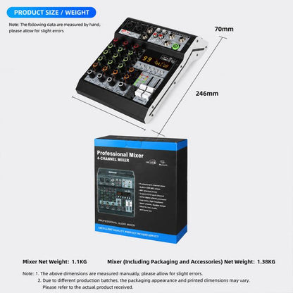 TP-8M 8-Channel Multi-function Professional Recording Mixer Bluetooth Sound Card, EU Plug, UK Plug, US Plug