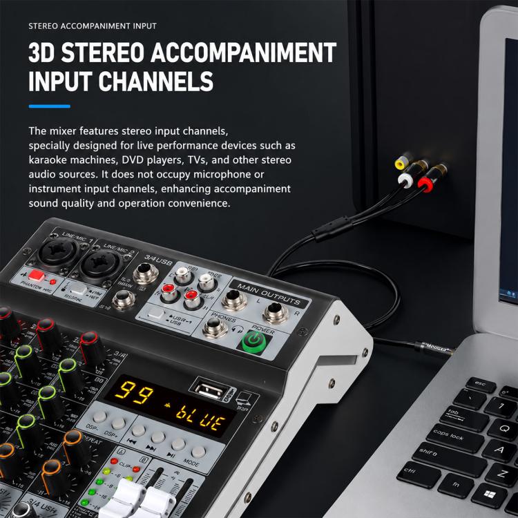 TP-8M 8-Channel Multi-function Professional Recording Mixer Bluetooth Sound Card, EU Plug, UK Plug, US Plug