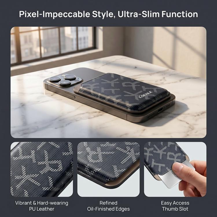 ESEBLE S8 PU Leather Letter Texture Magnetic Mobile Phone Card Slots