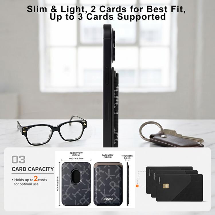 ESEBLE S8 PU Leather Letter Texture Magnetic Mobile Phone Card Slots