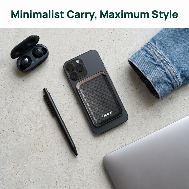 ESEBLE S9 PU Leather Triangular Shield Magnetic Mobile Phone Card Slots